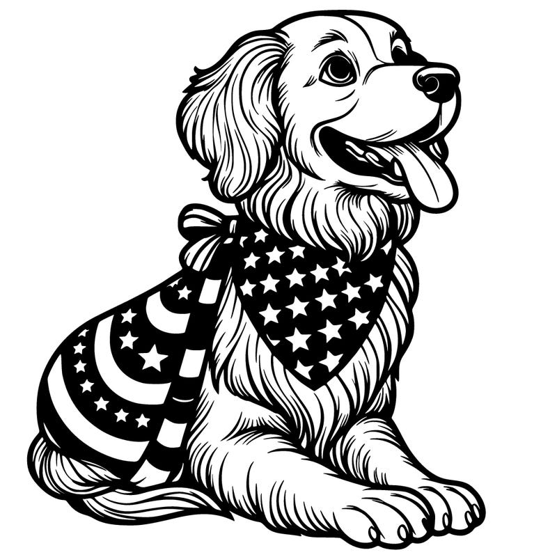forth of july realistic dog