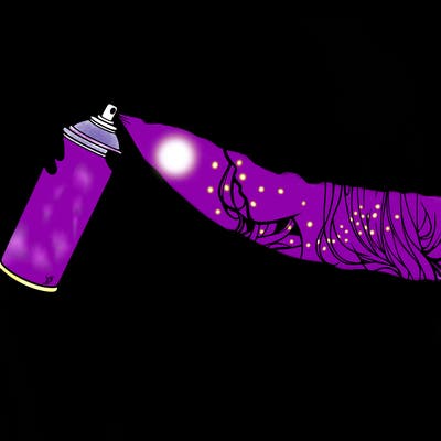 a realistic girl spray, painting