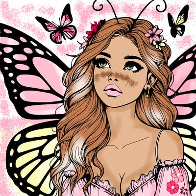 butterfly fairy realistic girl