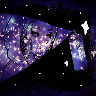 a realistic girl, spray painting