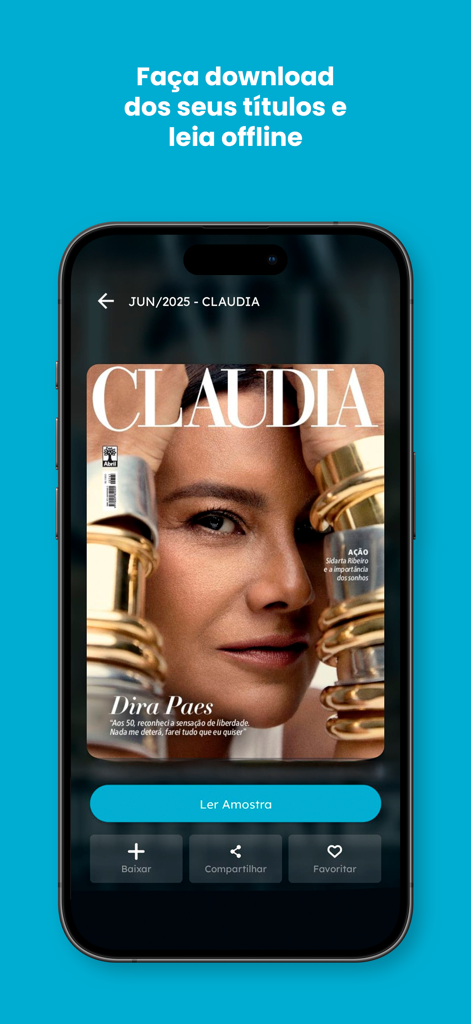 Aya Bancah app interface showing a magazine cover with options to download and read offline