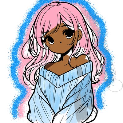 shy pretty girl wearing a sweater that is falling off one shoulder portrait