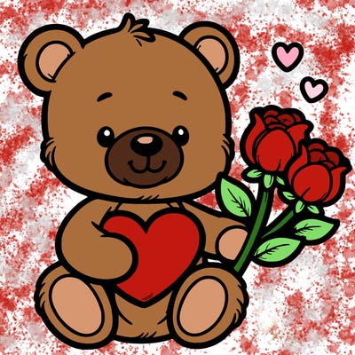 teddy bear a holding heart