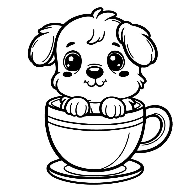 cute puppy in a cup