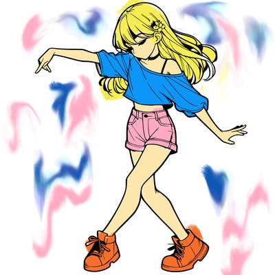 realistic girl danceing