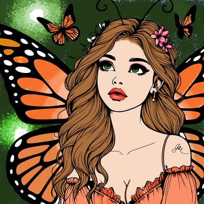 butterfly fairy realistic girl