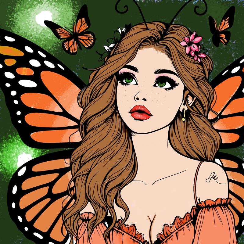 butterfly fairy realistic girl
