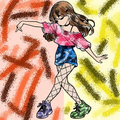 realistic girl danceing