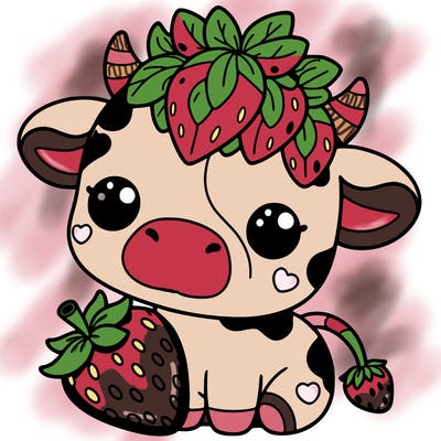 cute strawberry cow