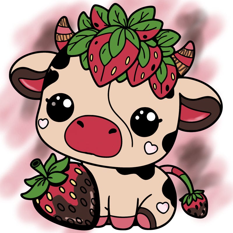 cute strawberry cow