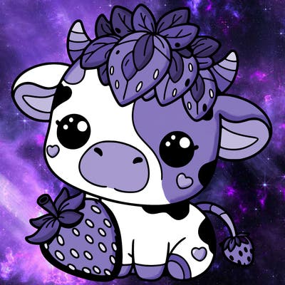 cute strawberry cow