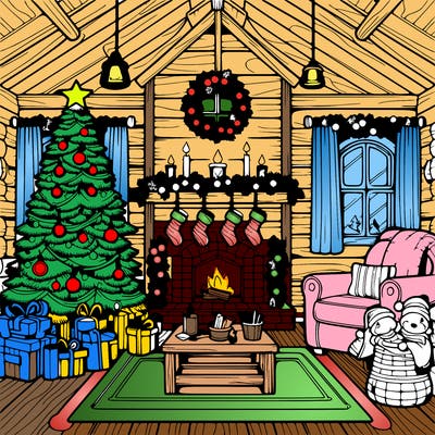 christmas house interior