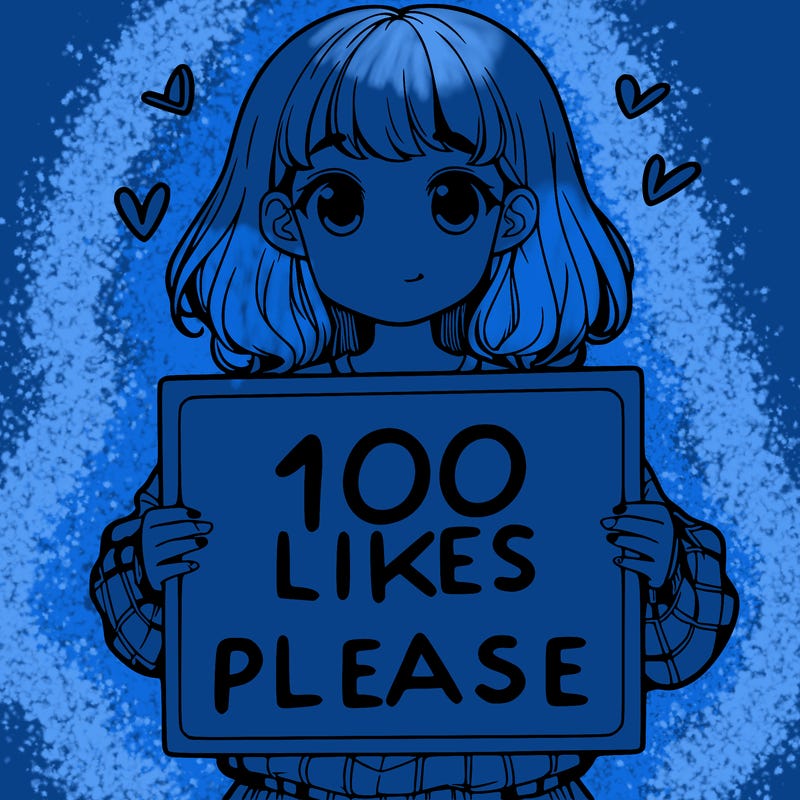 a girl holding a sign saying 100 likes please