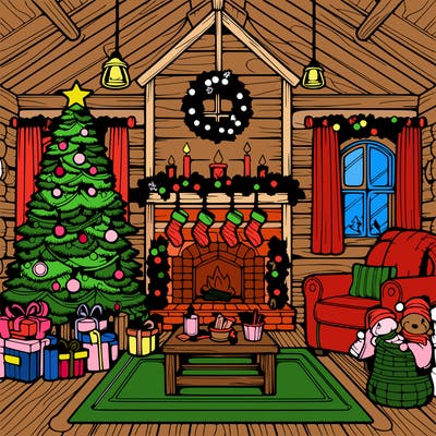 christmas house interior