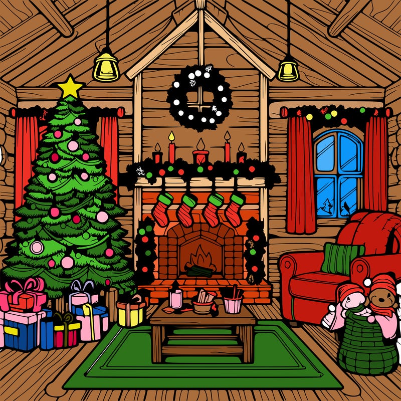 christmas house interior