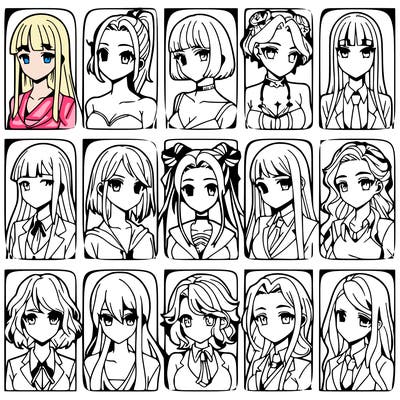 girls that look diffrent anime