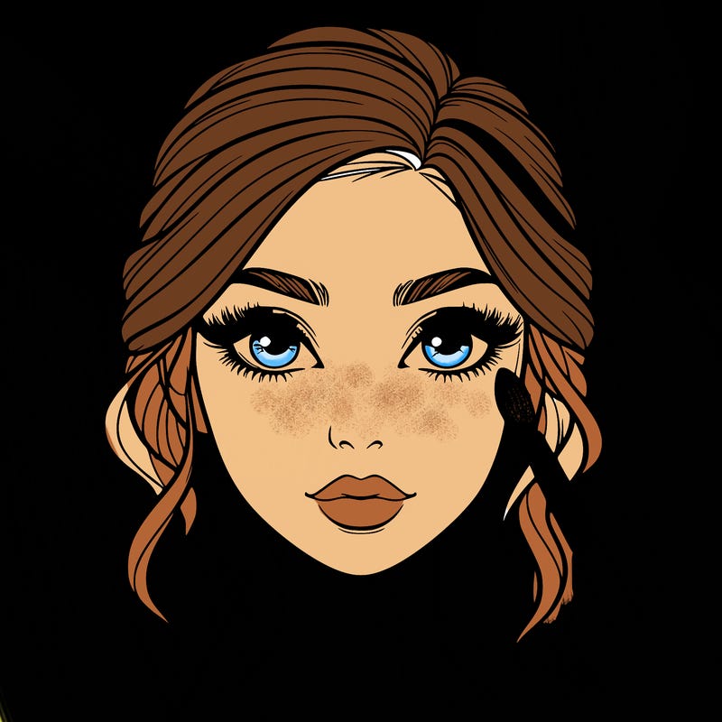 realistic person with makeup