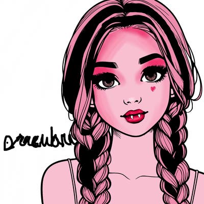 realistic girl with braids