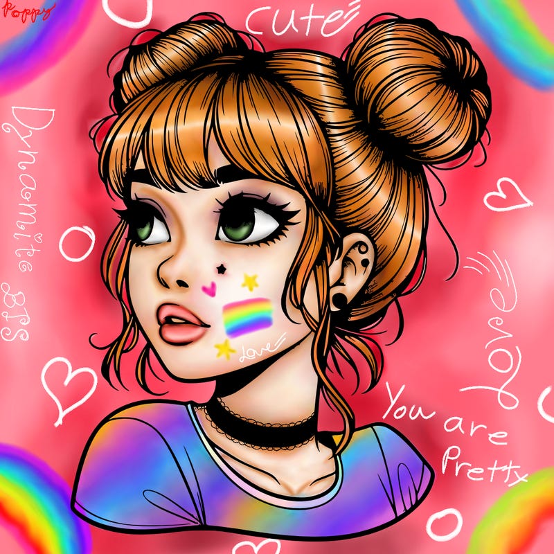 realistic girl with spacebuns