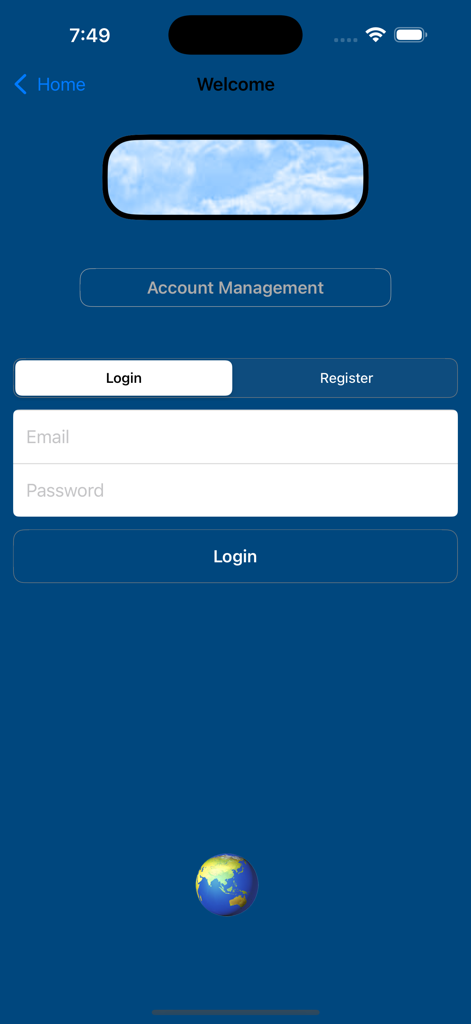 Super 28 - Super 28 card game mobile app login and registration screen