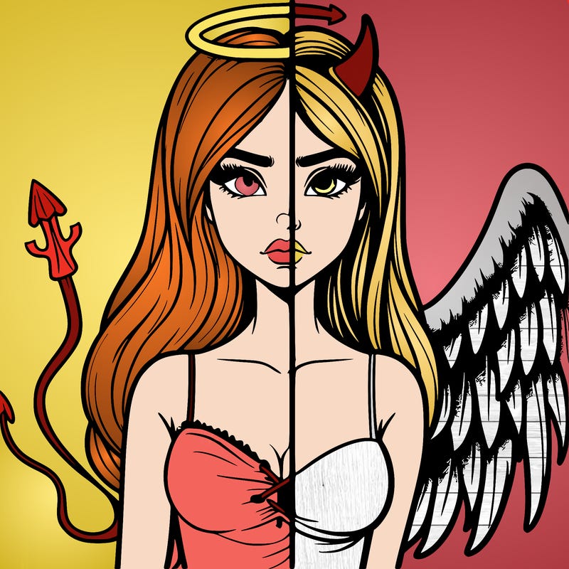 devil vs angel realistic girl