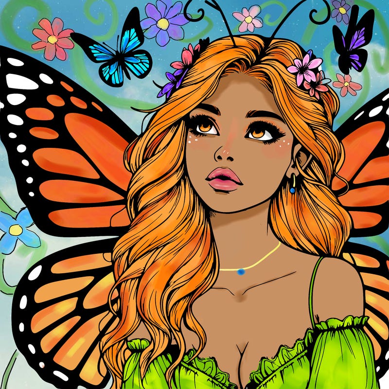 butterfly fairy realistic girl