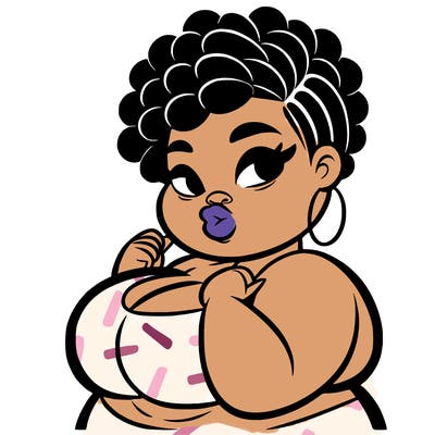 black woman with short twist chubby