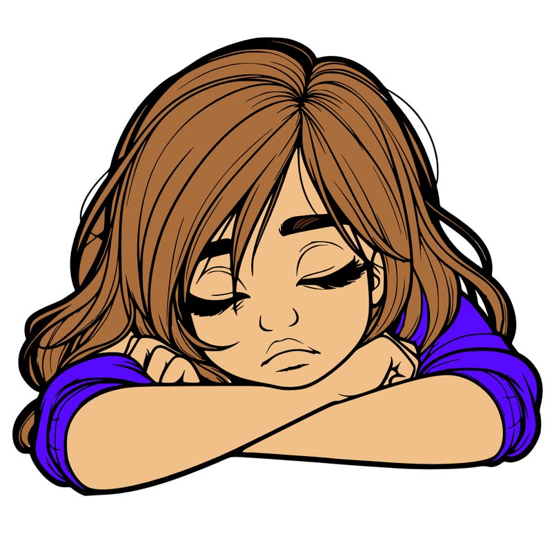 realistic tired girl