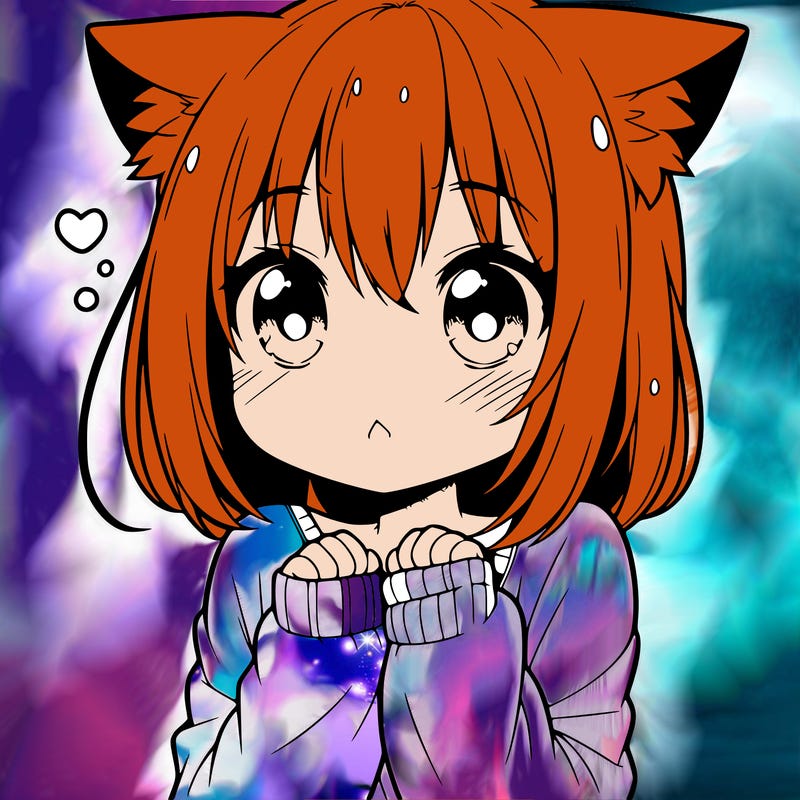 shy anime catgirl