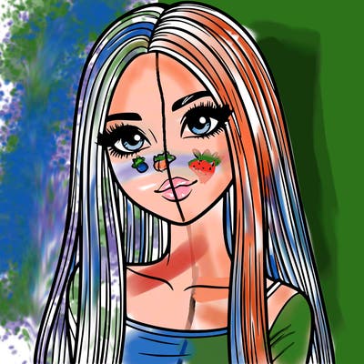 realistic girl with straight and long hair