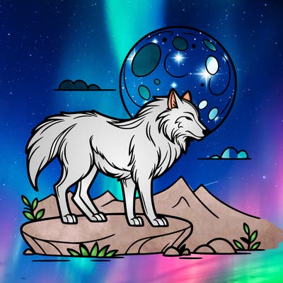 wolf moonlight