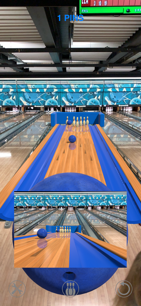 [AR] Bowling - Juego de bolos en realidad aumentada que muestra una pista y bola virtuales superpuestas en un entorno del mundo real