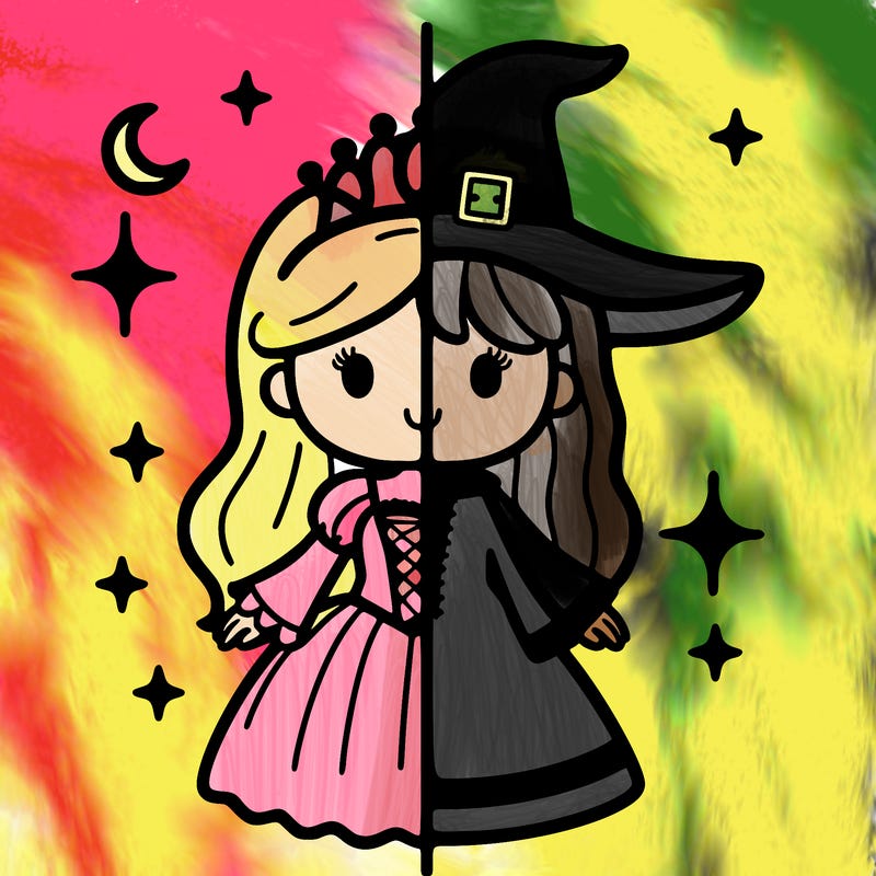 split princess and witch