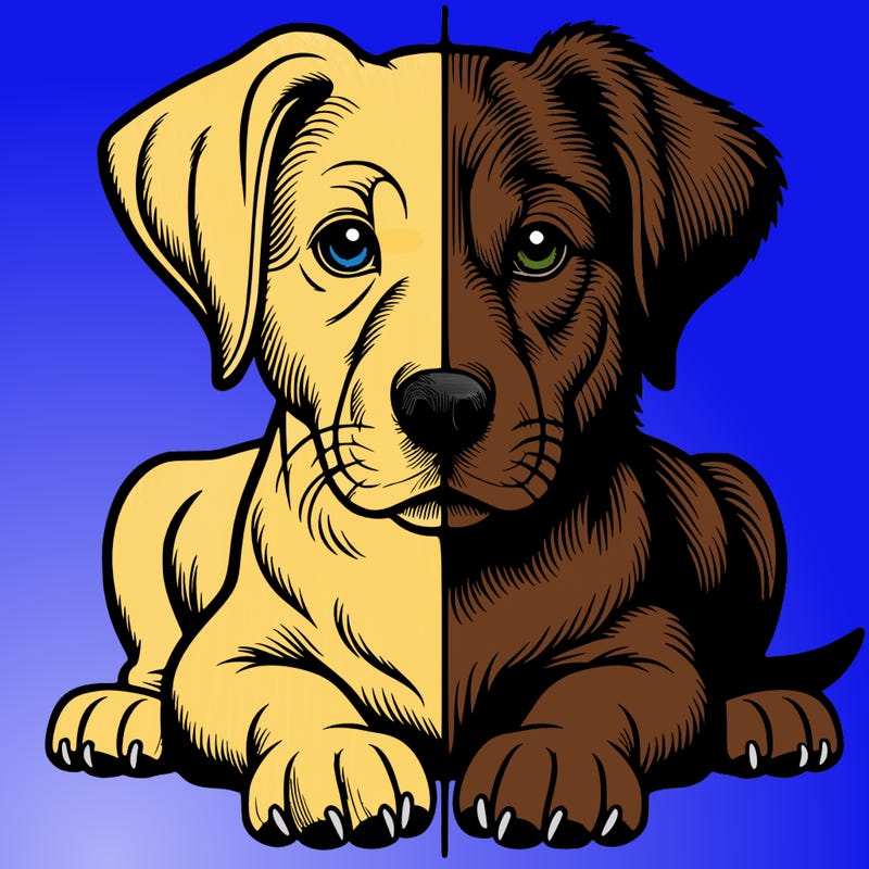 realistic dog split picture