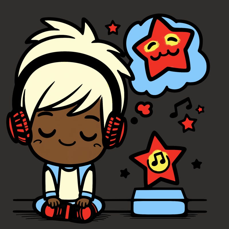 a boy with stars and a dream music star