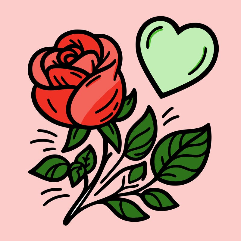 rose and heart