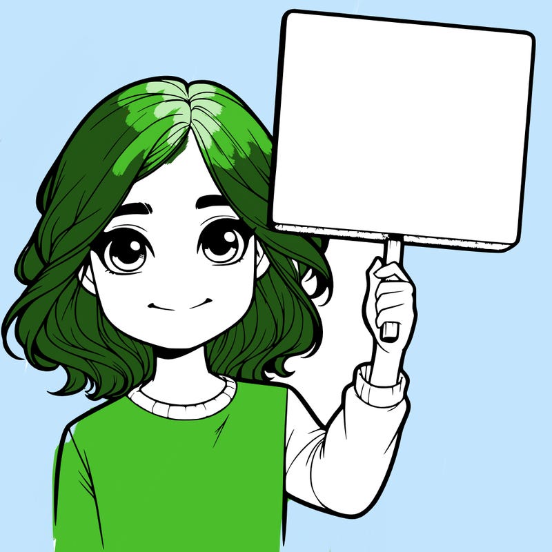 realistic girl holding up a sign