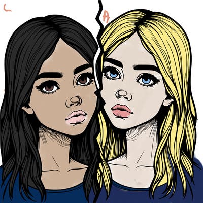 realistic girl split