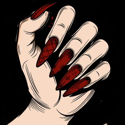 manicure with long nails