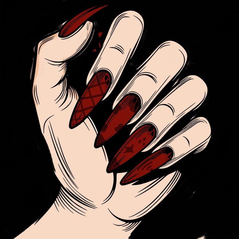 manicure with long nails