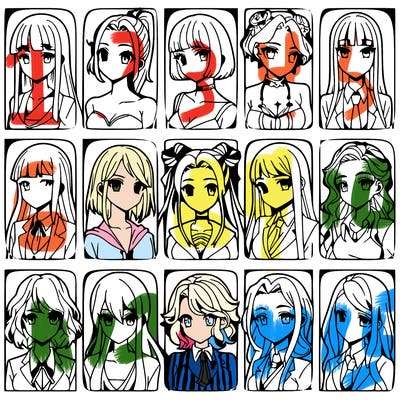 girls that look diffrent anime