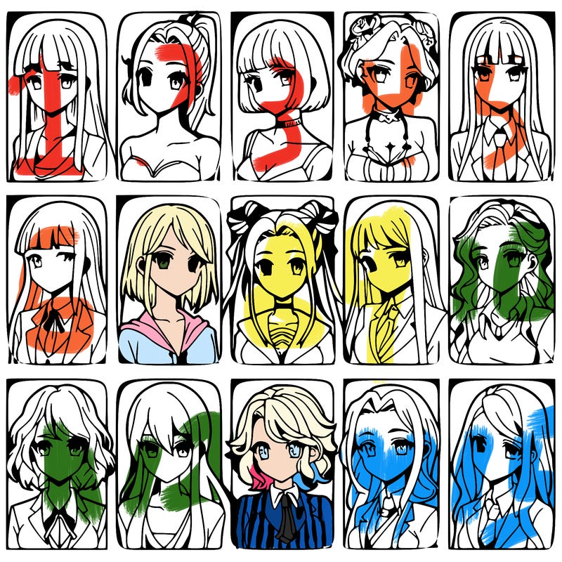 girls that look diffrent anime