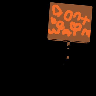 realistic girl holding up a sign