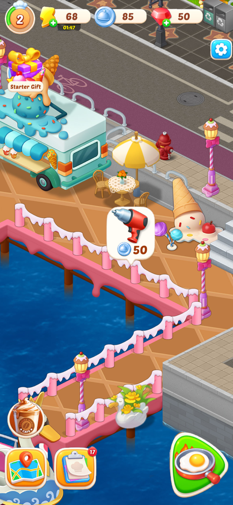 Happy Cooking Merge - Renovating a seaside restaurant boardwalk in Happy Cooking Merge