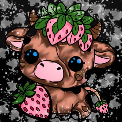 cute strawberry cow