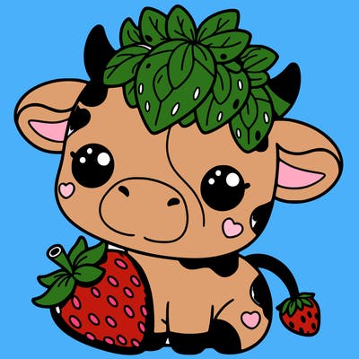cute strawberry cow