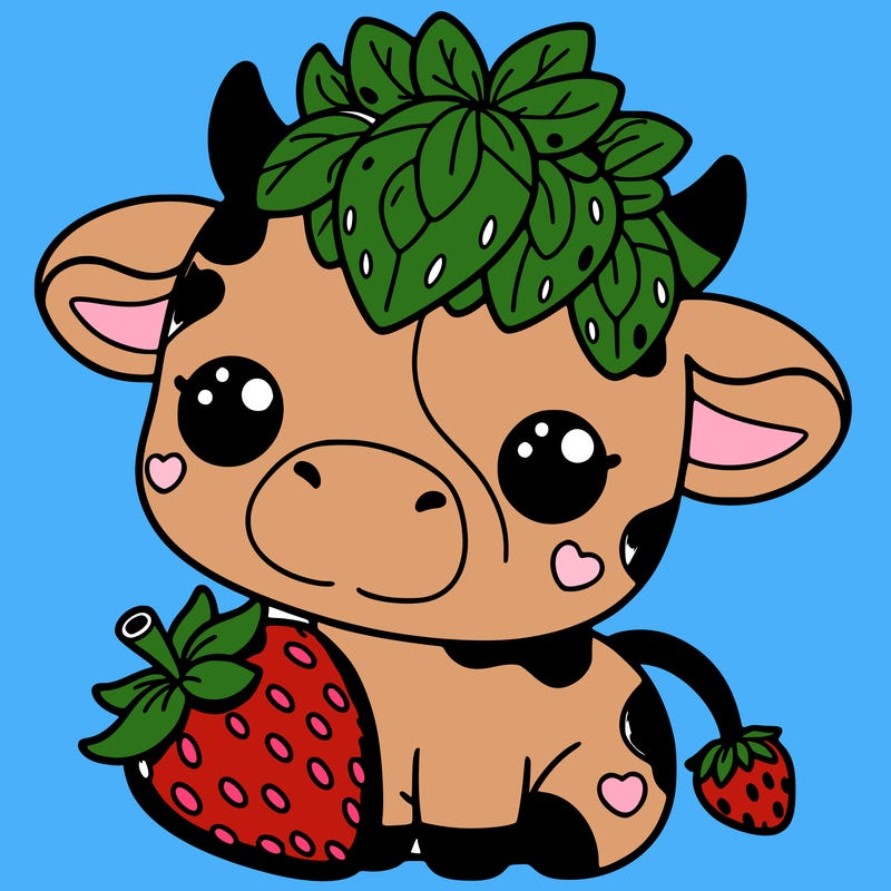 cute strawberry cow