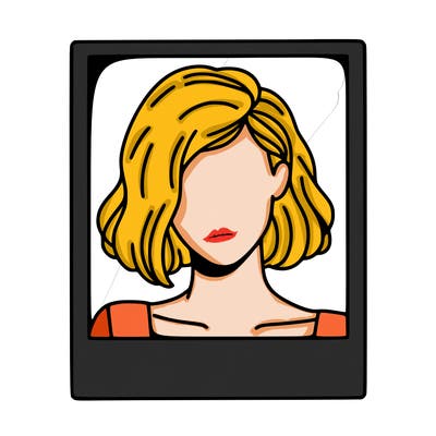 a polaroid portrait of swift's face cut off at the eyes