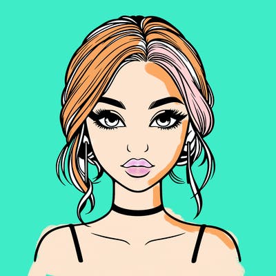 realistic girl with makeup on