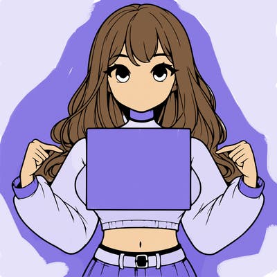 girl holding a blank sign in a long sleeve crop top